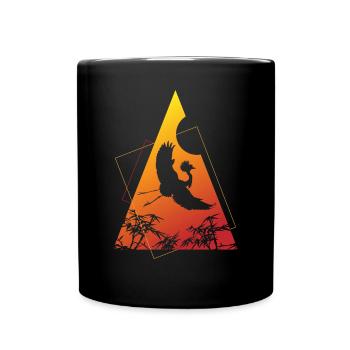 Grue Origami Géométrie Créativité - Mug uni - noir - Devant