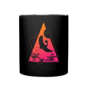 Grue Origami Géométrie Créativité - Mug uni - noir - Devant