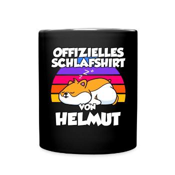 Offizielles Schlafshirt Von Helmut - Tasse einfarbig - Schwarz - Vorne