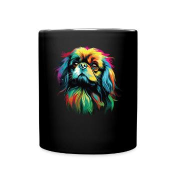 Aquarelle Colorée Pékinois - Mug uni - noir - Devant