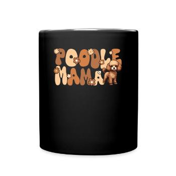 Caniche Groovy Poddle maman - Mug uni - noir - Devant