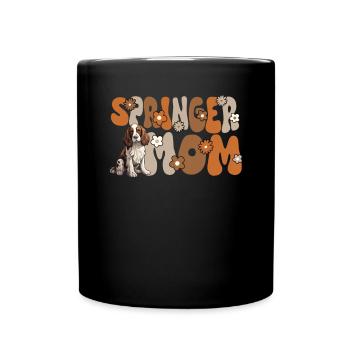 English Springer Spaniel Groovy Springer Mom - Full Colour Mug - black - Front