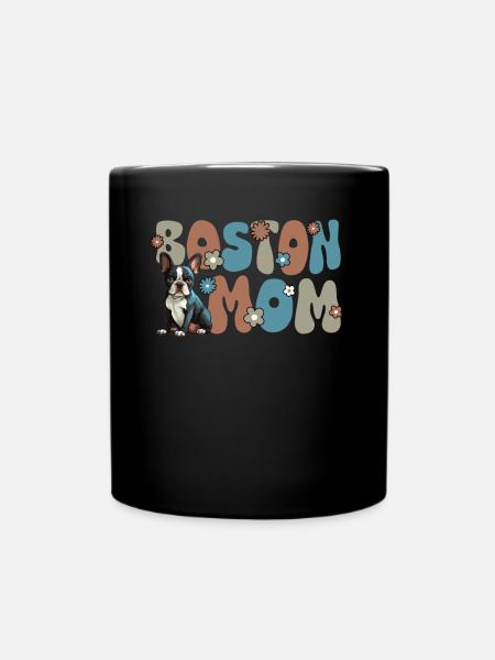 Boston Terrier Groovy Boston Maman - Mug uni - noir