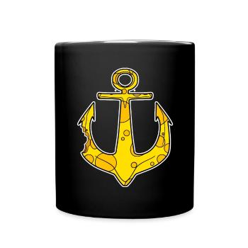 Anchor Captain Cheese Motif - Full Colour Mug - black - Front