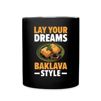 Baklava Pastry Dessert Food Lover Middle East - Full Colour Mug - black - Front