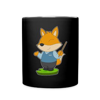 École du professeur renard pointant des bâtons - Mug uni - noir - Devant