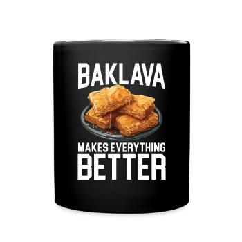 Baklava Pastry Dessert Food Lover Middle East - Full Colour Mug - black - Front