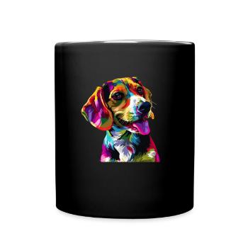 beagle Colorful beagle - Full Colour Mug - black - Front