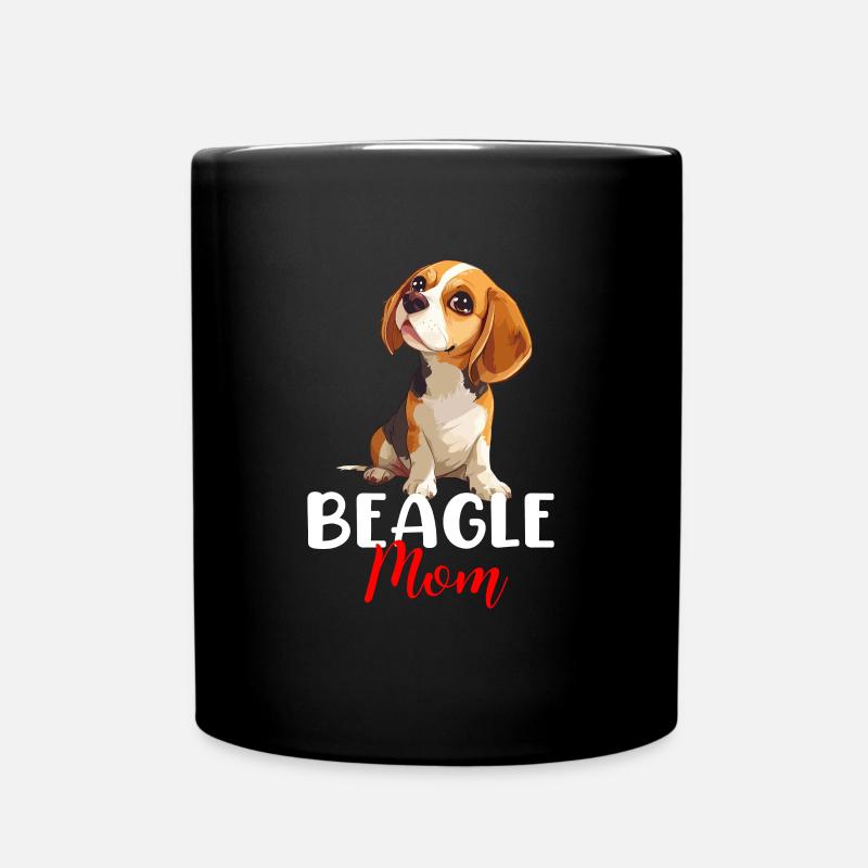 beagle mom beagle - Tasse einfarbig - Schwarz
