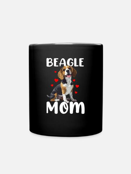 beagle mom beagle - Full Colour Mug - black