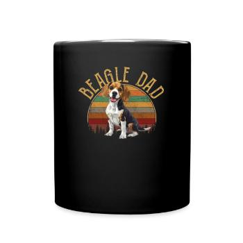 beagle dad beagle - Tasse einfarbig - Schwarz - Vorne