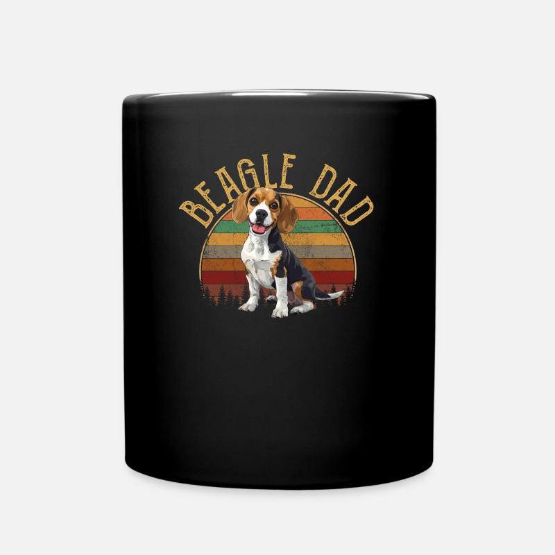 beagle dad beagle - Tasse einfarbig - Schwarz