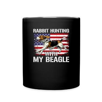 Chasse au lapin Beagle, Beagle - Mug uni - noir - Devant