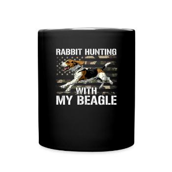 Chasse au lapin Beagle, Beagle - Mug uni - noir - Devant