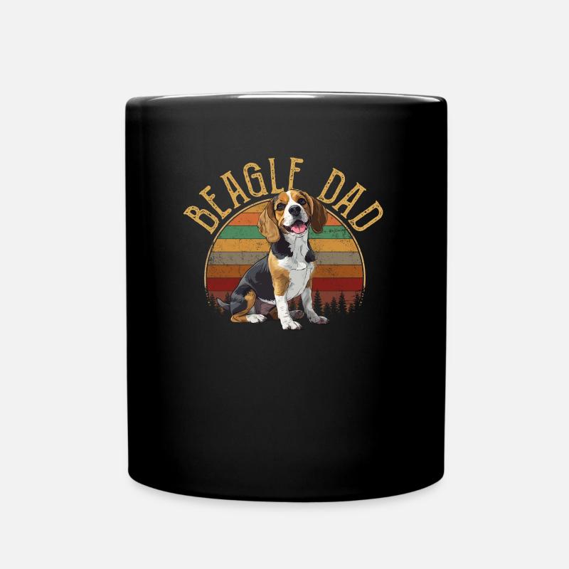 beagle dad beagle - Tasse einfarbig - Schwarz