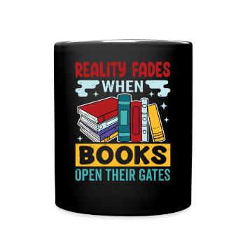 Leseratte Spruch - Passionierte Buch Leser - Tasse einfarbig - Schwarz - Vorne