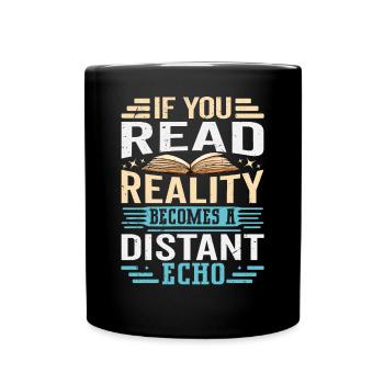 Inspirierender Buch Spruch - Buchleser - Tasse einfarbig - Schwarz - Vorne