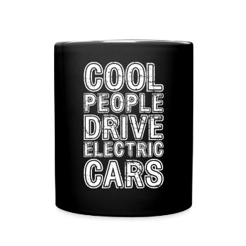 Cool People Drive Electric Cars Electric Car - Full Colour Mug - black - Front