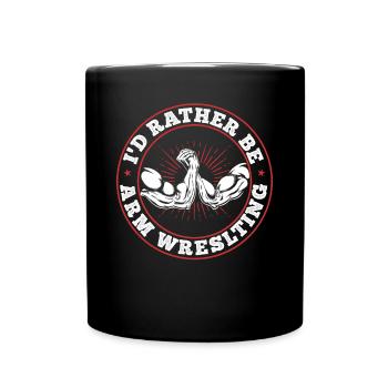 Bras de fer - Je préfère être un bras de fer - Mug uni - noir - Devant