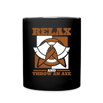 Relax And Throw An Axe Axe Throwing Game Axe - Full Colour Mug - black - Front
