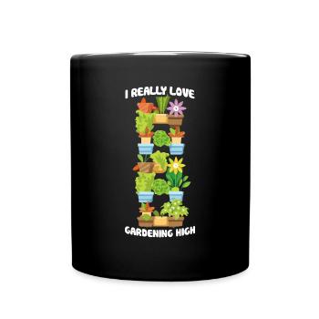 I Really Love Gardening High Vertical Garden Love - Full Colour Mug - black - Front