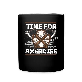 Il est temps pour la compétition de jeu de lancer de hache Axercise - Mug uni - noir - Devant
