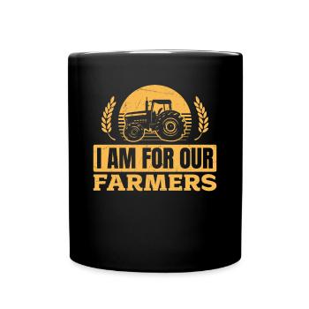 Soutenez nos agriculteurs - pour nos agriculteurs - Mug uni - noir - Devant