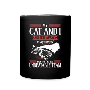 Une équipe imbattable - pour les amoureux des chats - Mug uni - noir - Devant