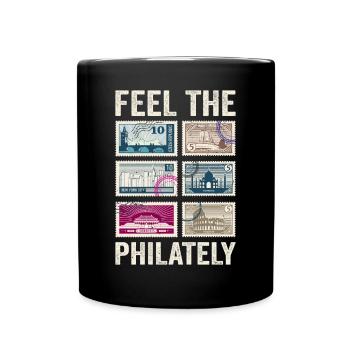 Stamp Collecting Stamps - Full Colour Mug - black - Front