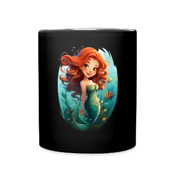 Sirène Fille Sirène Enfants Anniversaire - Mug uni - noir - Devant