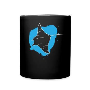 Rochen im Riff Ozeanischer Geist Geschenk - Tasse einfarbig - Schwarz - Vorne