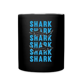 Geheimnisvoller Hai Ozean König Geschenk - Tasse einfarbig - Schwarz - Vorne