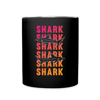Proud Shark Sea Deep Explorer Gift - Full Colour Mug - black - Front