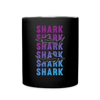 Proud Shark Sea Deep Explorer Gift - Full Colour Mug - black - Front