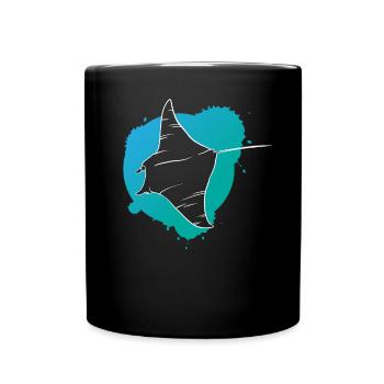 Rochen im Riff Ozeanischer Geist Geschenk - Tasse einfarbig - Schwarz - Vorne