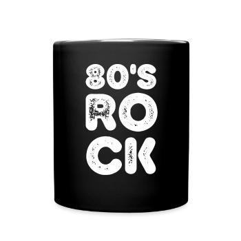 80er Rock Musik - Tasse einfarbig - Schwarz - Vorne