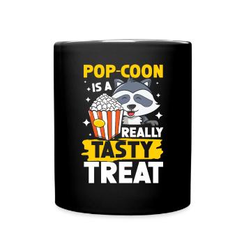 Pop-Coon is a Really Tasty Treat Waschbär - Tasse einfarbig - Schwarz - Vorne