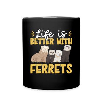 Furet, propriétaire de furet - Mug uni - noir - Devant