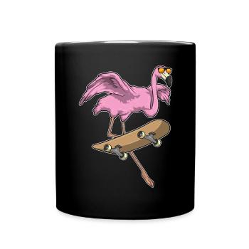 Flamingo Skater Skateboard Sport - Mug uni - noir - Devant