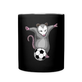 Beutelratte Fußballspieler Fußball - Tasse einfarbig - Schwarz - Vorne