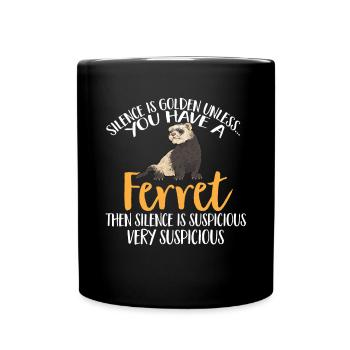 Furet, propriétaire de furet - Mug uni - noir - Devant