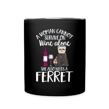 Frettchen Besitzer Frettchen - Tasse einfarbig - Schwarz - Vorne