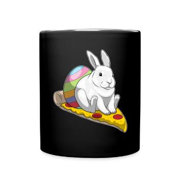 Pizza de Pâques Bunny - Mug uni - noir - Devant