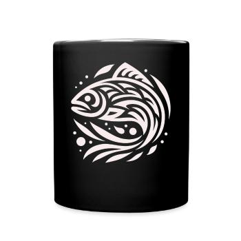 Saumon Amérindien Zodiaque - Mug uni - noir - Devant