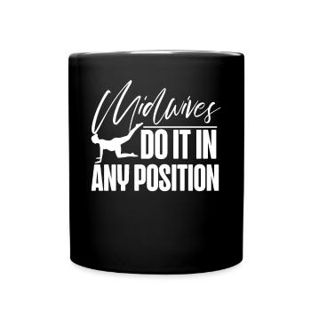 Nurse Midwife Birth Worker Pun - Full Colour Mug - black - Front