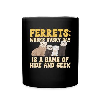 Furet, propriétaire de furet - Mug uni - noir - Devant