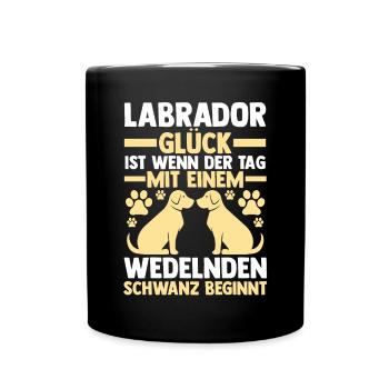 Hund Labrador - Tasse einfarbig - Schwarz - Vorne