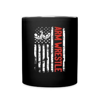 Bras de fer Drapeau américain Bras de fer Bras de fer - Mug uni - noir - Devant