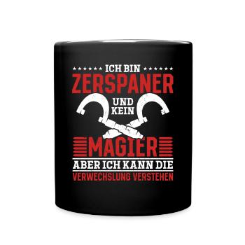 Zerspaner mein Handwerk beherrsche ich meisterhaft - Tasse einfarbig - Schwarz - Vorne