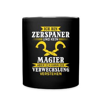 Zerspaner mein Handwerk beherrsche ich meisterhaft - Tasse einfarbig - Schwarz - Vorne